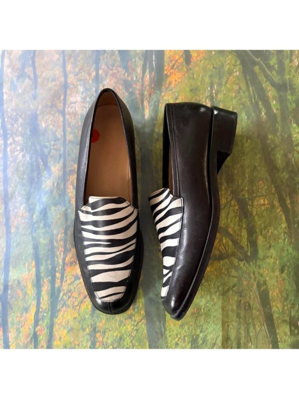 Zebra Print Leather Loafers